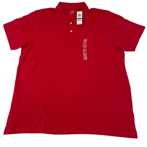 John Ashford Mens Red Polo Shirt Short Sleeve Casual  Sz XXL - Picture 1 of 9